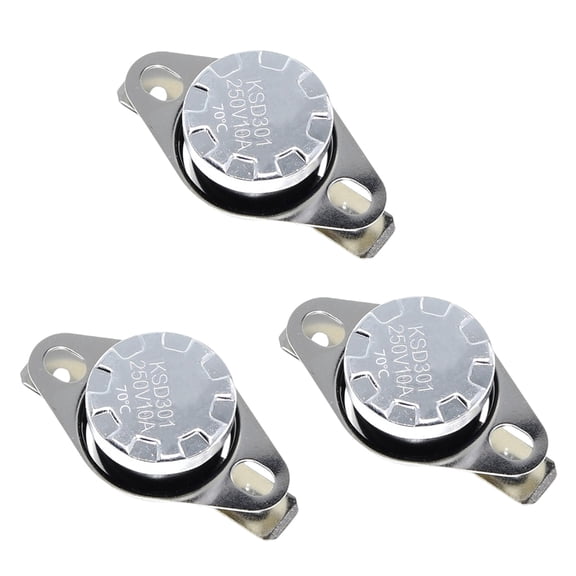 3Pcs 40/70/85/125℃ KSD301 250V 10A Temperature Thermal Control Switcher Normally Closed NC Thermostat Switcher Household