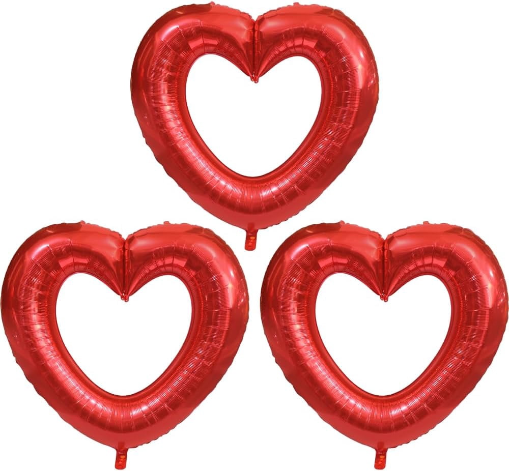 8 Pack Red Heart-Shaped Balloons - 30cm Diameter For Weddings, Parties, And Decorations