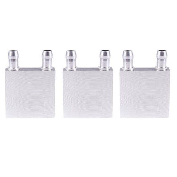 3Pcs 40X40X12mm Aluminum Water Liquid Cooler Block Heatsink for Computer CPU Radiator,3 x CPU Water cooling,Silver