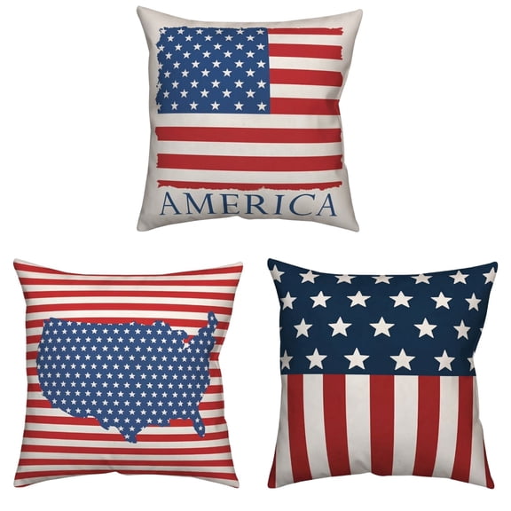 3Pcs 4th of July Patriotic Throw Pillows, 250th Anniversary USA American Flag Star Shape Pillow, Hypoallergenic Plush Stuffed Pillow for Couch Home Decor, 1776-2026 Independence Day Gifts for Veteran