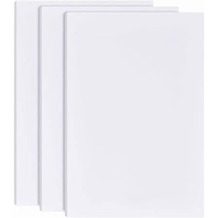3Pcs 5/16 Inch White Foam Boards 12x8 Inch Rectangle PVC Foam Sheet Poster Board