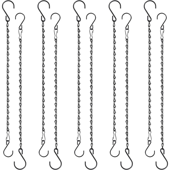 3Pcs/5Pcs/10Pcs Plant Hanging Chains, Metal Hanging Basket Chain with S Hook for Bird Feeders Lanterns Wind Chimes Billboards Photo and Indoor Outdoor Decorative
