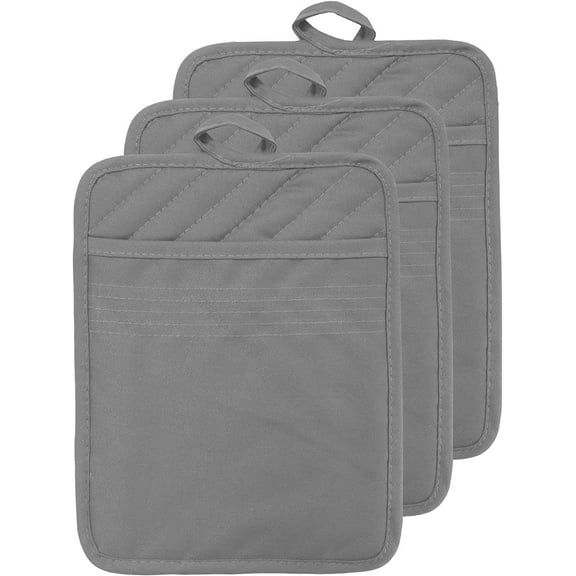3Pcs/5Pcs Cotton Pocket Pot Holders Machine Washable Heat Resistant Hot Pads for Kitchen and Baking, 7x9inch