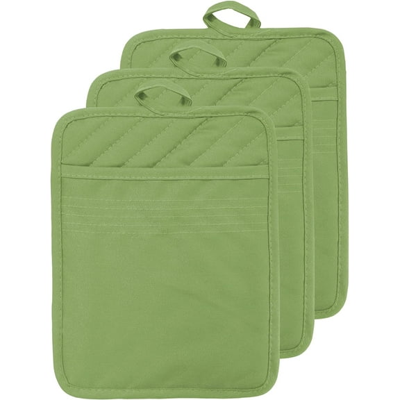 3Pcs/5Pcs Cotton Pocket Pot Holders Machine Washable Heat Resistant Hot Pads for Kitchen and Baking, 7x9inch