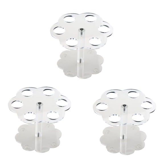 3Pcs 6 Holes Acrylic Ice Cream Cone Stand Holder Transparent