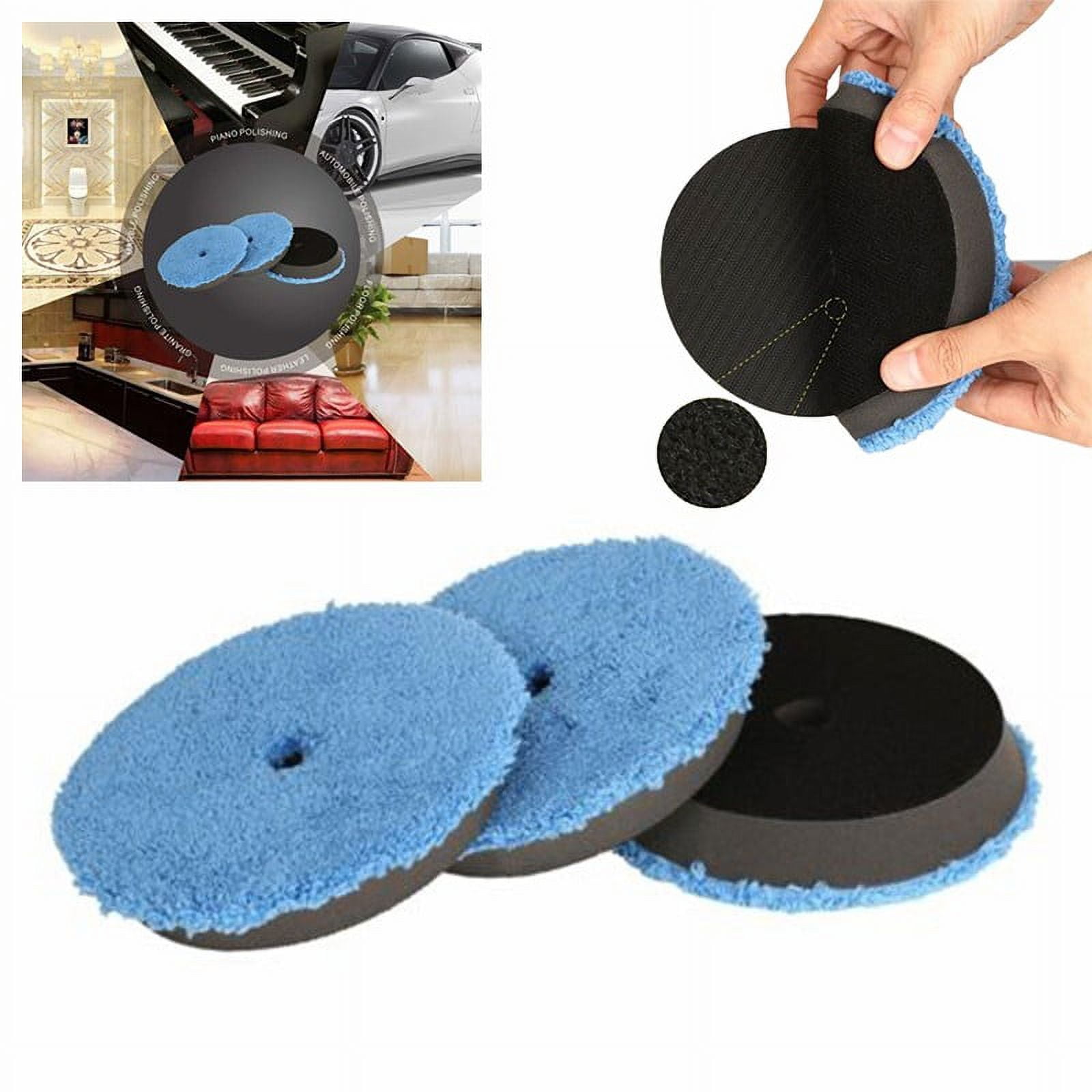 3Pcs 6 Inch Fast Finishing Pad Polishing Buffing Pads Car Polisher Tools