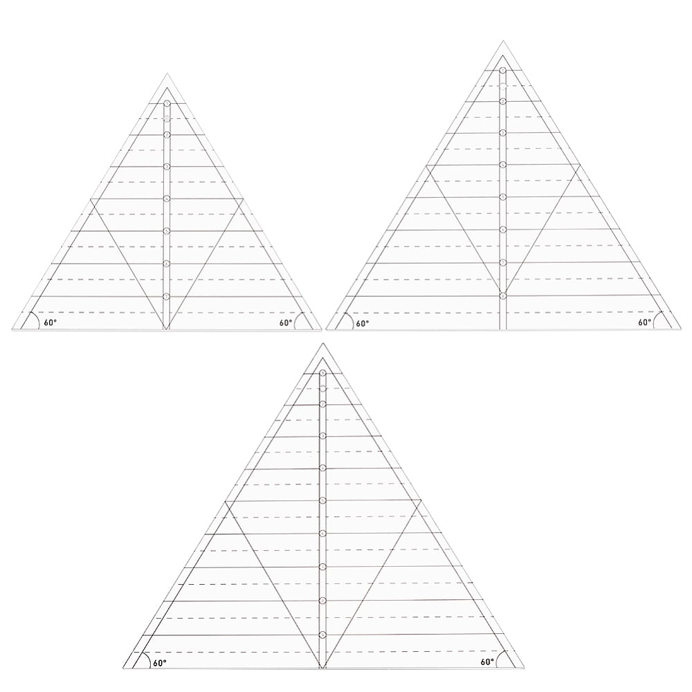 3Pcs 60 Degree Triangle Ruler Quilting Triangle Quilting Template ...