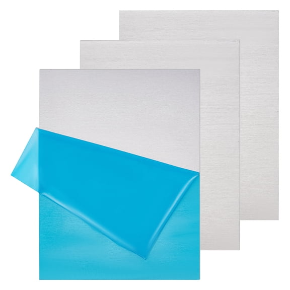 3Pcs 6061 T651 Aluminum Sheet Metal 8.1x6.1 Inch Aluminum Plate Covered with Protective Film 1.5mm Thick Flat Plain Rectangle Plate