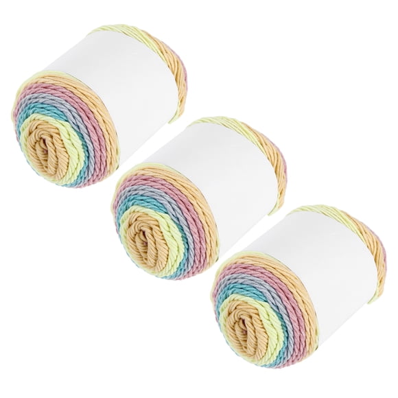 3Pcs 634 Yard Acrylic Yarn for Crocheting, Beige,Blue,Pink