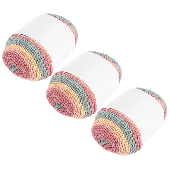 3Pcs 634 Yard Acrylic Yarn for Crocheting, Yellow,Rose Red,Blue,Green