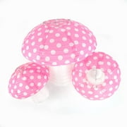 3Pcs/6Pcs Pink Red Big Hanging Mushroom Paper Lantern for Christmas, Birthday, Fairy Party Enchanted Forest Woodland Theme Decorations