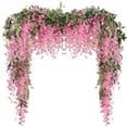thumbnail image 1 of 3Pcs 7.2Ft/Piece Artificial Flowers Wisteria Garland Artificial Wisteria Vine Hanging Flower Greenery Garland for Home Garden Outdoor Wedding Arch Floral Decor (Purple), 1 of 5