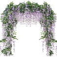 thumbnail image 1 of 3Pcs 7.2Ft/Piece Artificial Flowers Wisteria Garland Artificial Wisteria Vine Hanging Flower Greenery Garland for Home Garden Outdoor Wedding Arch Floral Decor (Purple), 1 of 5