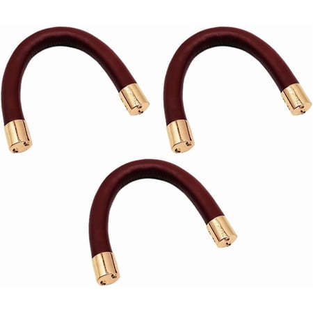 3Pcs 7.87 Inch Dark Brown Pu Leather Bag Strap Soild Vintage Replacement U Shape Short Purse Handles Straps Bulk with Golden Hardware for Crafts Tote DIY Bags Handbag Making Accessories diy
