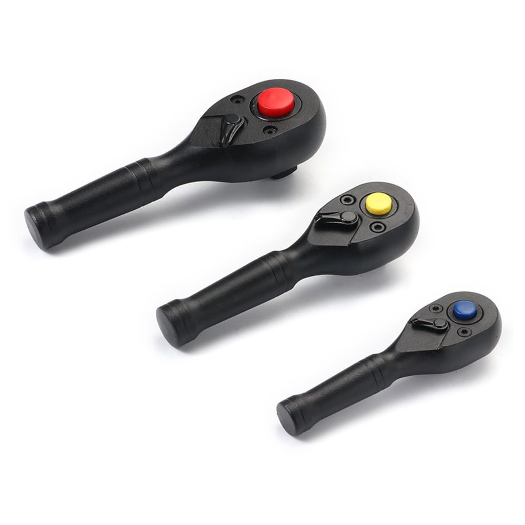 3Pcs 72 Tooth Small Ratchet Wrench Set for Tight Space Includes 1/4'' 3/8'' 1/2'' Drive Quick Release Reversible Design