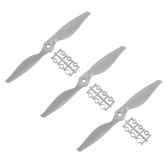 3Pcs 7x5 Inch Propeller RC Propellers 2-Vane Blades Props Gray with Adapter Rings for RC Airplane Aircraft Prop Replacement