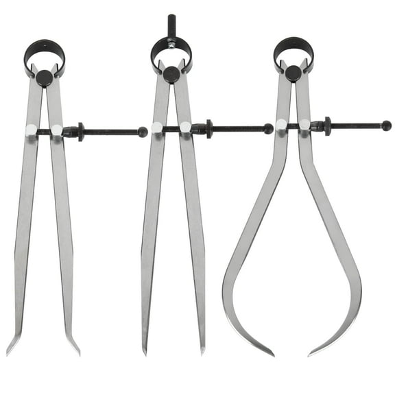 3Pcs 8 Inch Long Spring Caliper Set, Carbon Steel Outside Divider Caliper Compass, Calipers Measuring Tool for Wood Turning Lathe Projects