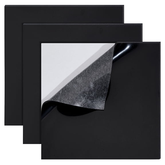 3Pcs 8x8Inch Adhesive Silicone Rubber Sheets Black Adhesive Nonslip Silicone Rubber Pad for DIY Gaskets Material Pads Sealing Cushion 2mm Thick