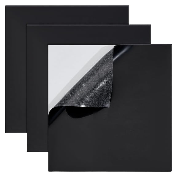 3Pcs 8x8Inch Adhesive Silicone Rubber Sheets Black High Temperature Rsistant Rubber Mat for DIY Gaskets Material Pads Sealing Cushion 1mm Thick