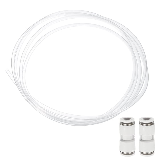 3Pcs 9.84ft Tubing Hose, 5mm ID x 6 mm OD Ultra-Smooth Filament Feeder Tube Pipe with Pneumatic Fittings for Direct Drive Extruder 3D Printer and Gas Conveying Tubing, Clear