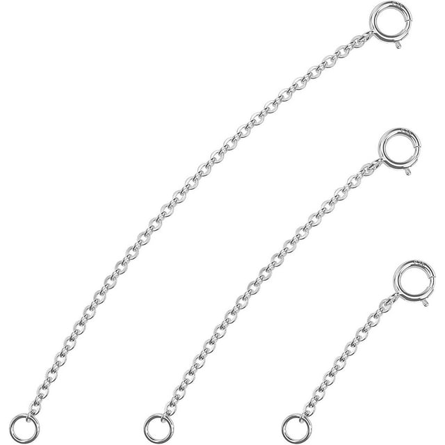 3Pcs 925 Sterling Silver Necklace Extender Chain Extenders for Women Necklaces Bracelet Extender