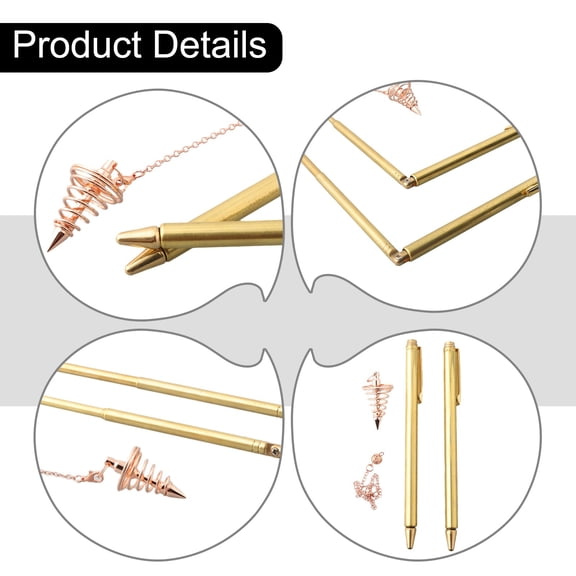 3Pcs 99.9% Copper Detector Rod Metal Rod+Pendulum Pendant For Treasure Hunting Tools YIWEI