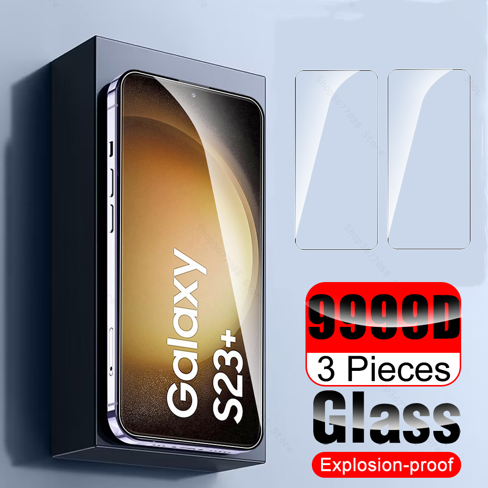 3Pcs 9999D Glass For Samsung Galaxy S23+ Tempered Glass Sumsung S23 S22