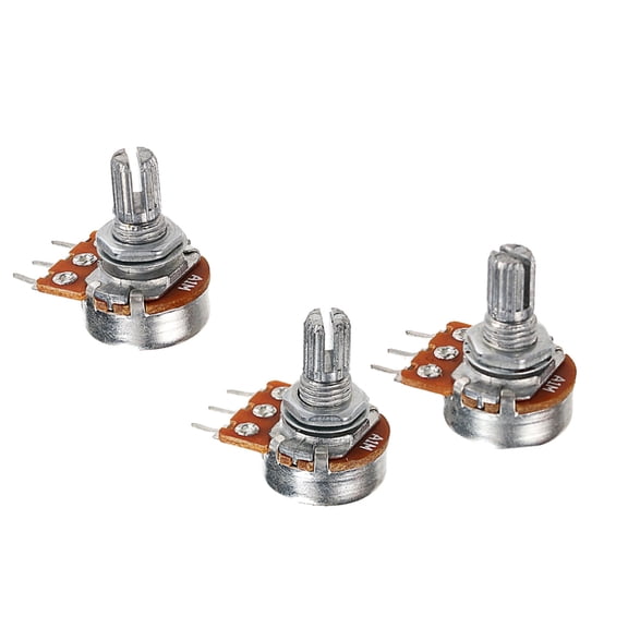 3Pcs A1M Guitar Amps Potentiometer Split Shaft Knurled Volumes Tone Control Guitar Potentiometers Straight Pots
