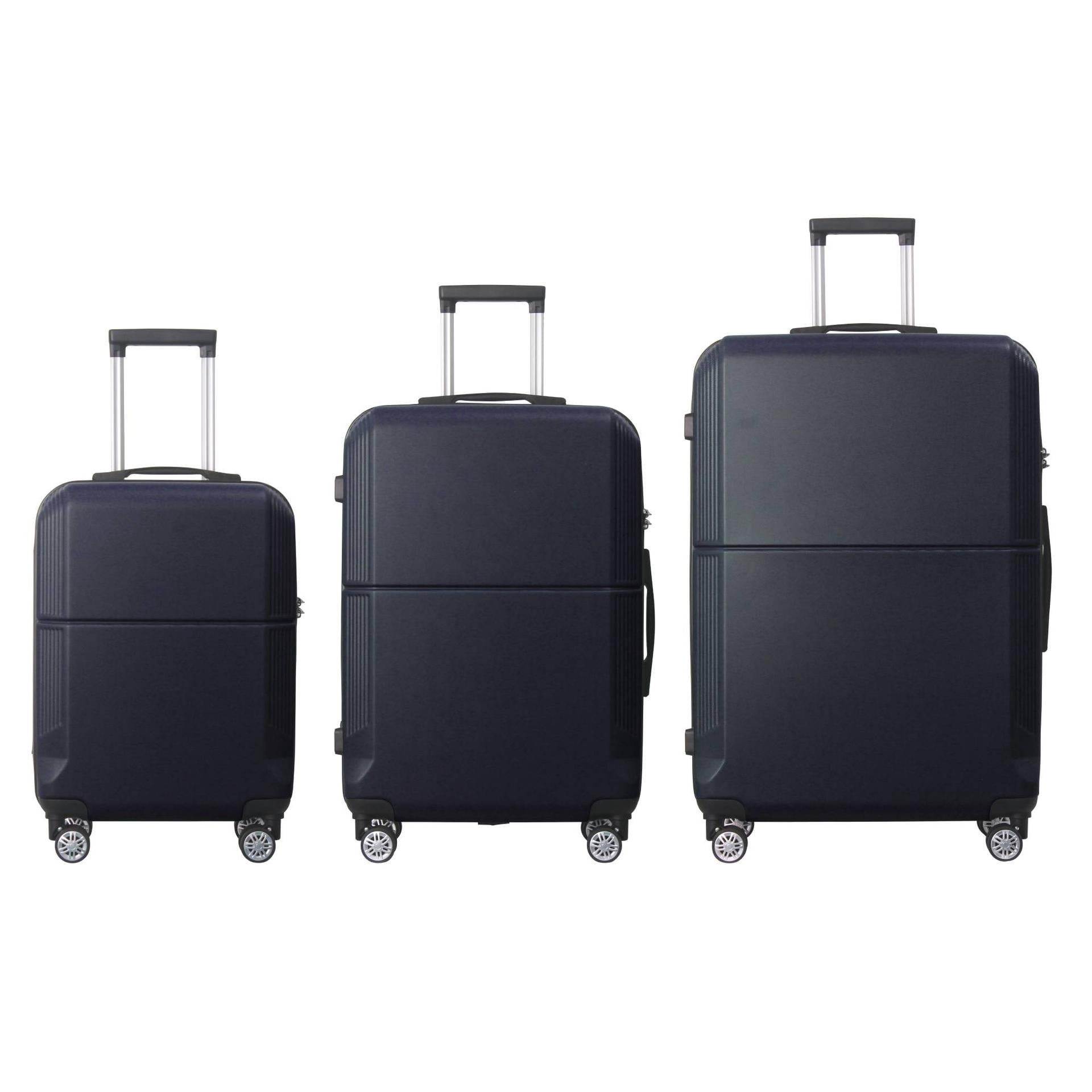 3Pcs ABS Luggage Set of 20" 24" 28", Unisex Suitcases with Telescoping Handle, Silent-Spinner Trunk with TSA-Lock