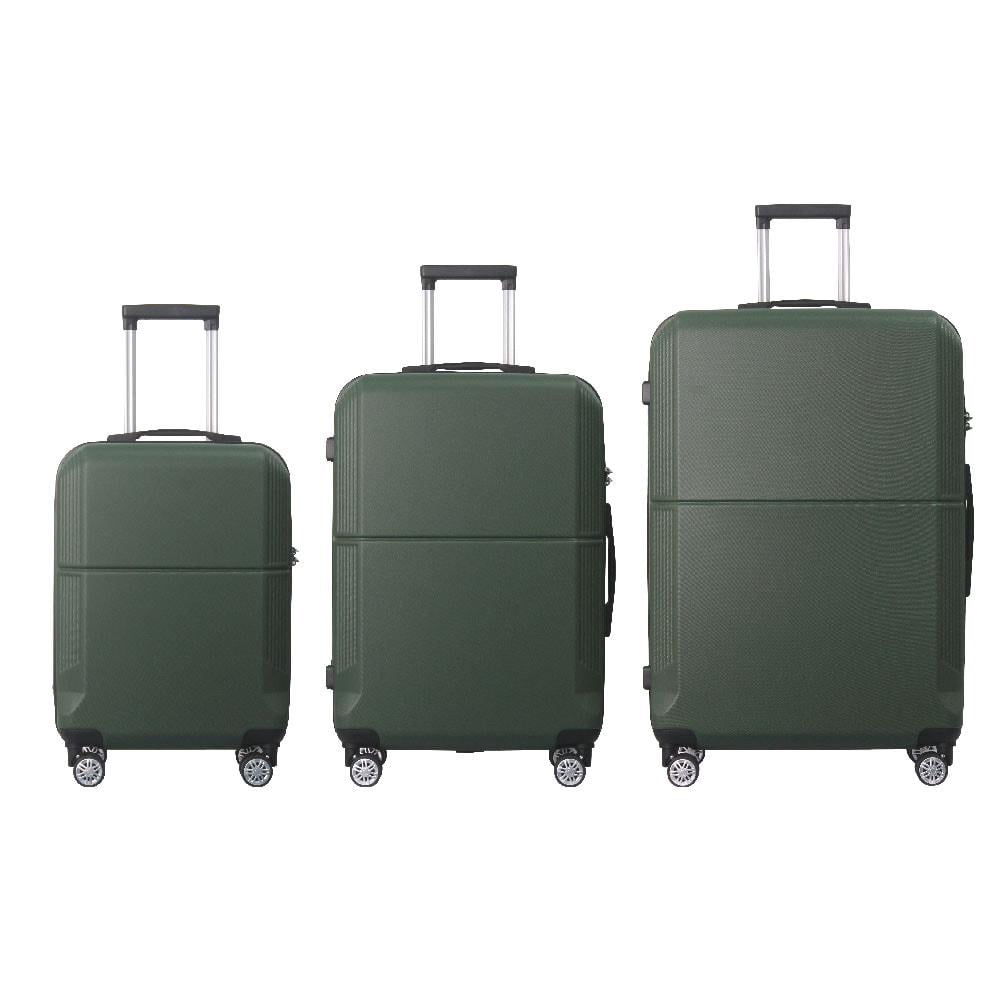 3Pcs ABS Luggage Set of 20" 24" 28", Unisex Suitcases with Telescoping Handle, Silent-Spinner Trunk with TSA-Lock