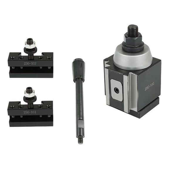 3Pcs AXA Piston Type Tool Post Set 250-100 Piston Type Tool Post 250-101, 250-102 Quick Turning and Facing Holder Fit for Lathe