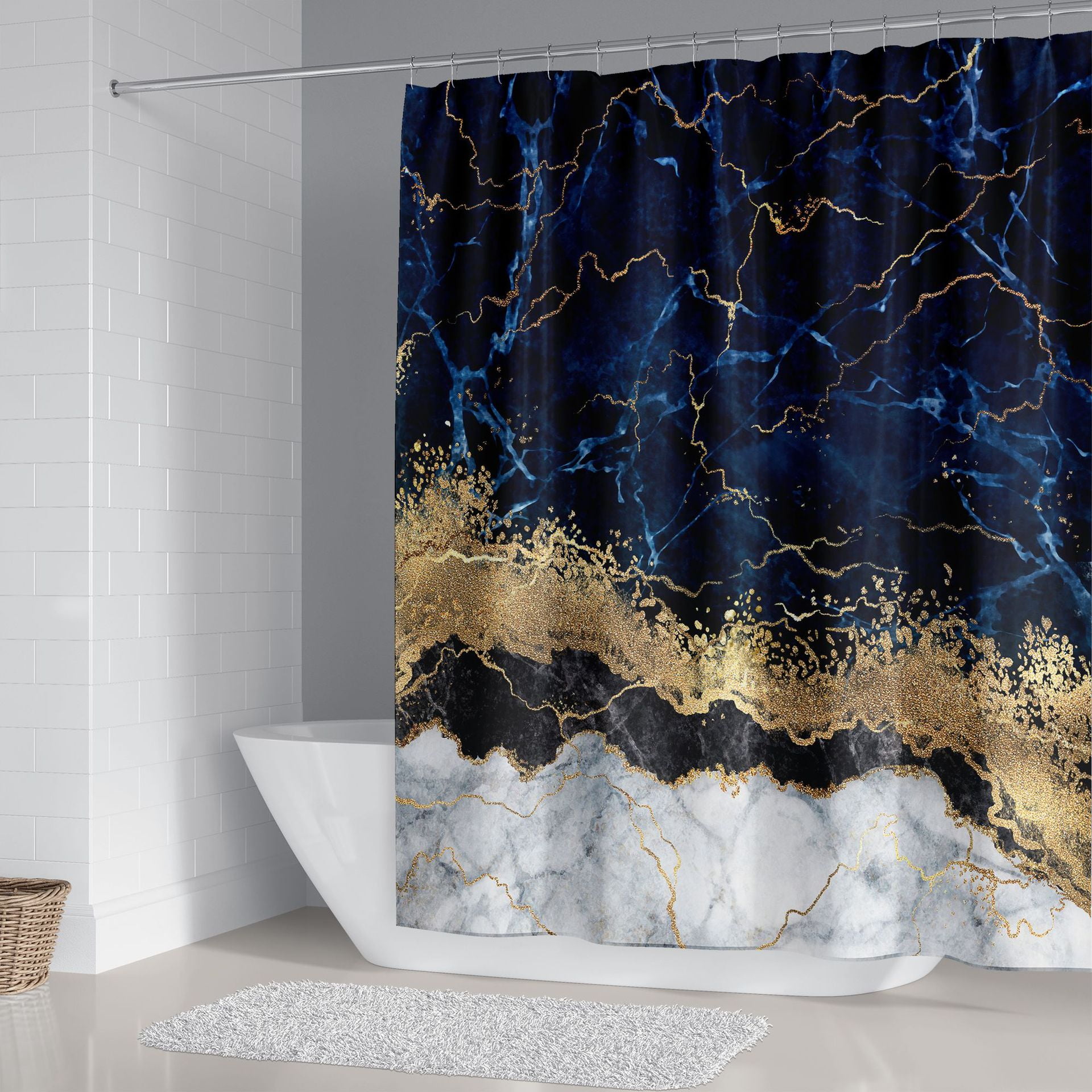 3Pcs Abstract Marble Stone Bathroom Rug Sets, Non Slip Bath Mat ...