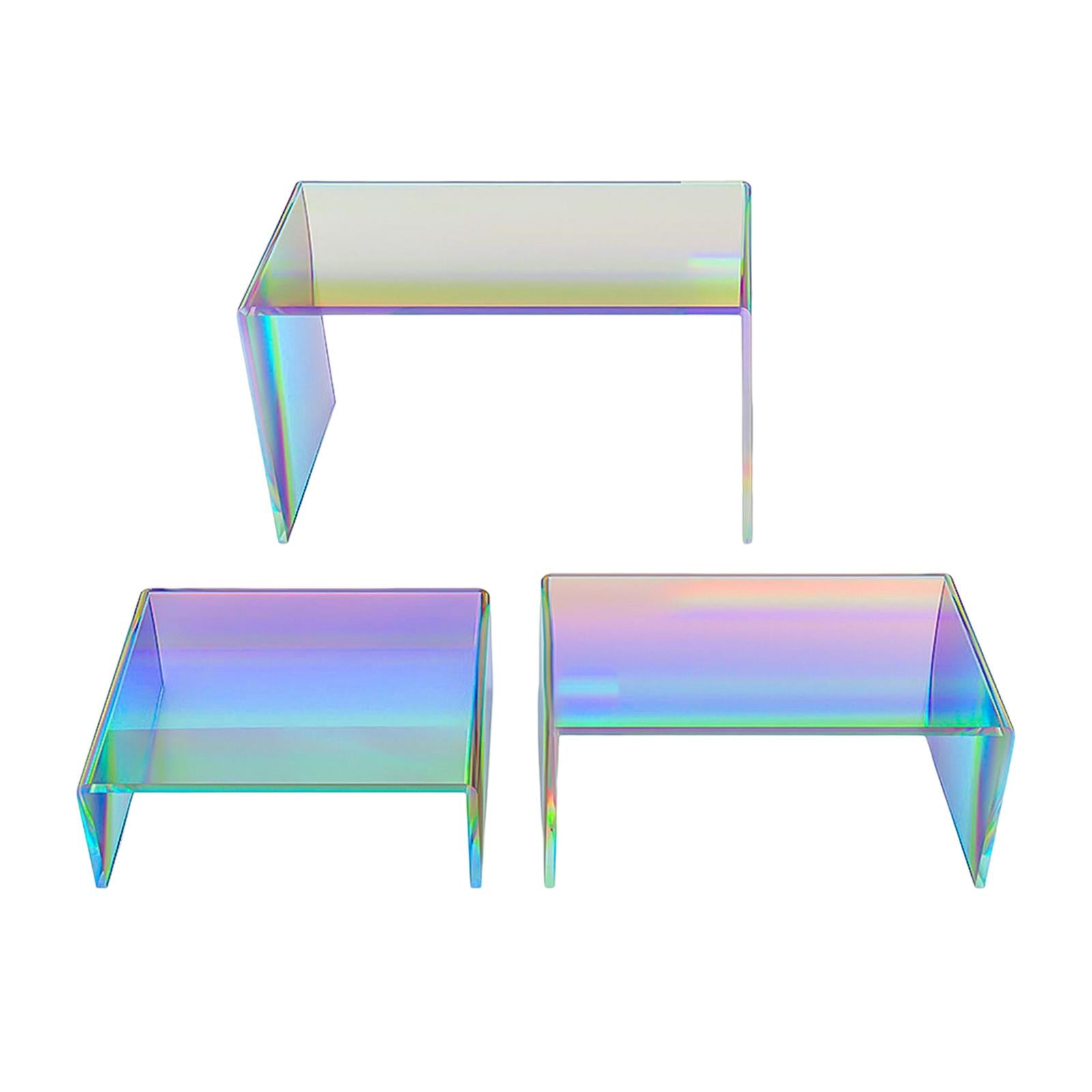 3Pcs Acrylic Display Risers, Rainbow Color Showcase Fixtures Product ...