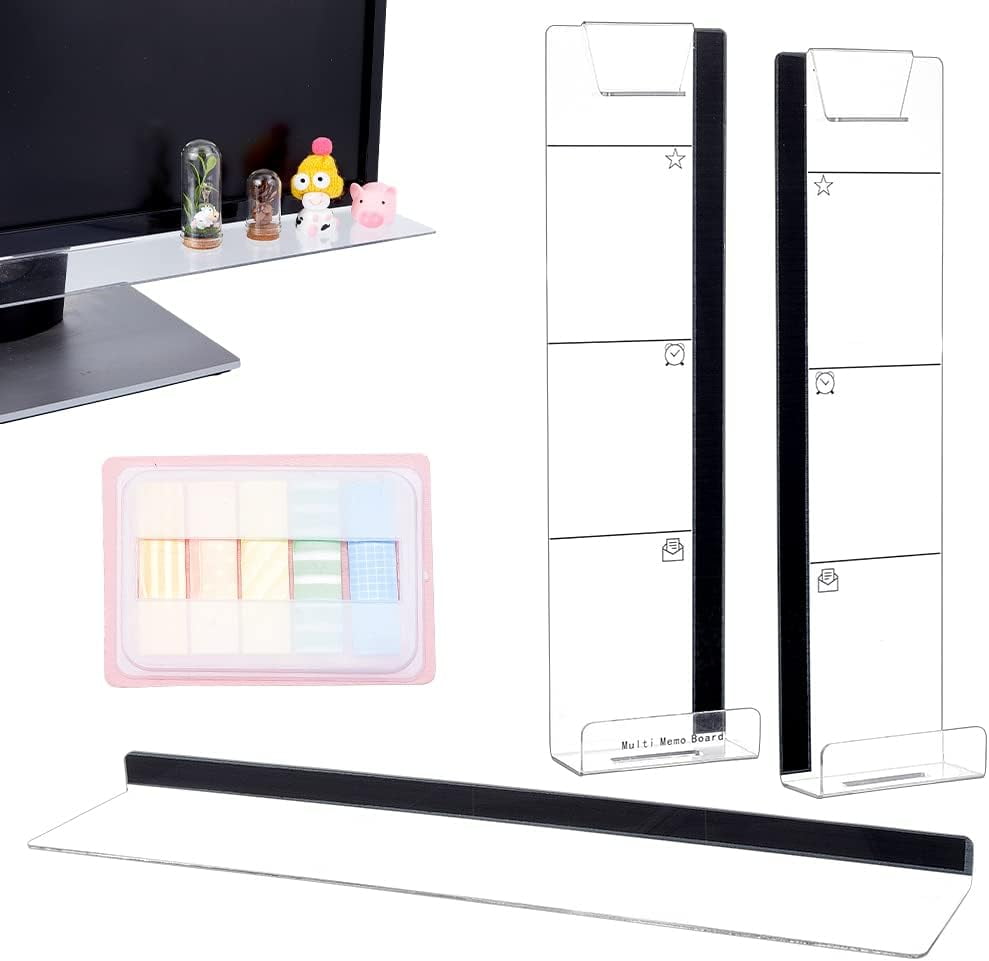 3Pcs Acrylic Monitor Memo Board Adhesive Side Monitor Message Board