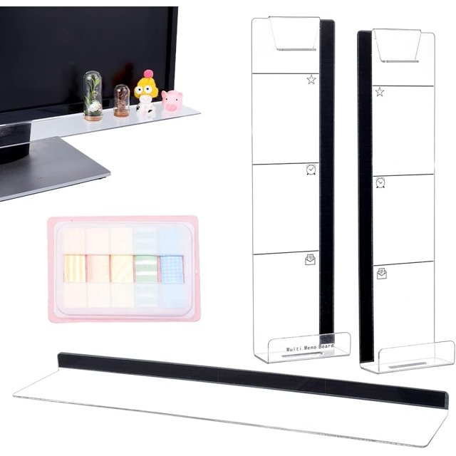 3Pcs Acrylic Monitor Memo Board Adhesive Side Monitor Message Board