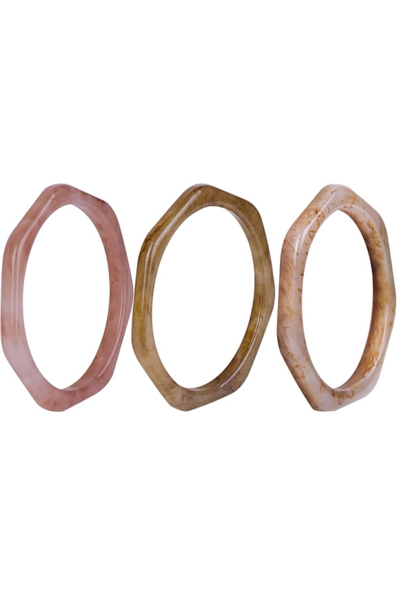 3Pcs Acrylic Resin Tortoiseshell Acetate Plate Cuff Wristbands Geometric Colorful Irregular Stackable Plastic Round Bangle Bracelet Jewelry for Women Teens