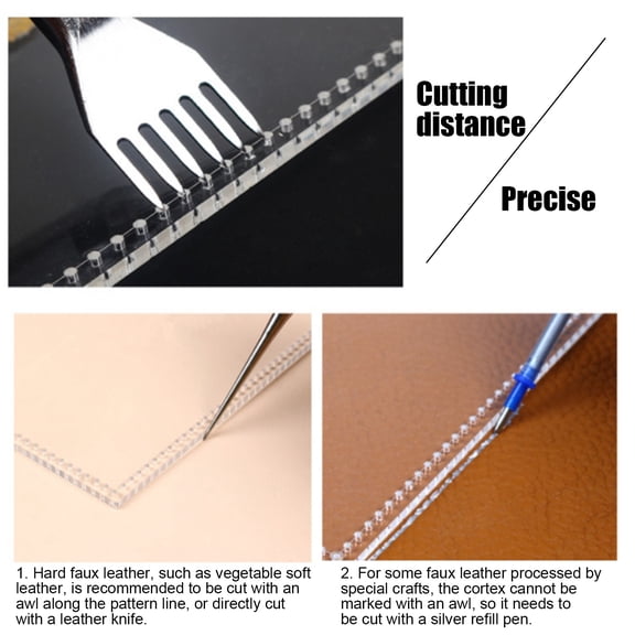 3Pcs Acrylic Template Coin Purse DIY Leather Pattern Wallet Mold Craft Tools Accessories