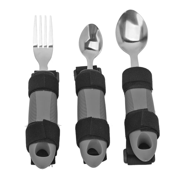 3Pcs Adaptive Utensils for Elderly Arthritis Disabled Adults Weak Hand Grip Handicapped Weighted Eating Fork Spoon
