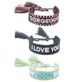 3Pcs Adjustable Bracelets for Women Men Girls Woven Friendship Wrap
