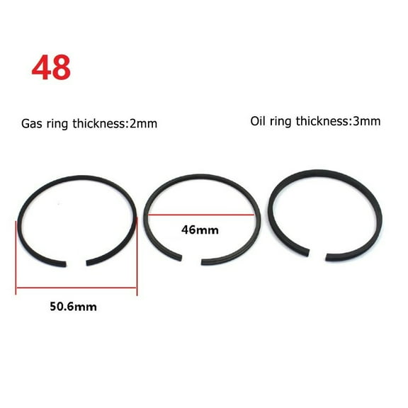 3Pcs Air Compressor Piston Ring Pneumatic Parts for 42/47/48/51/52/65mm Cylinder