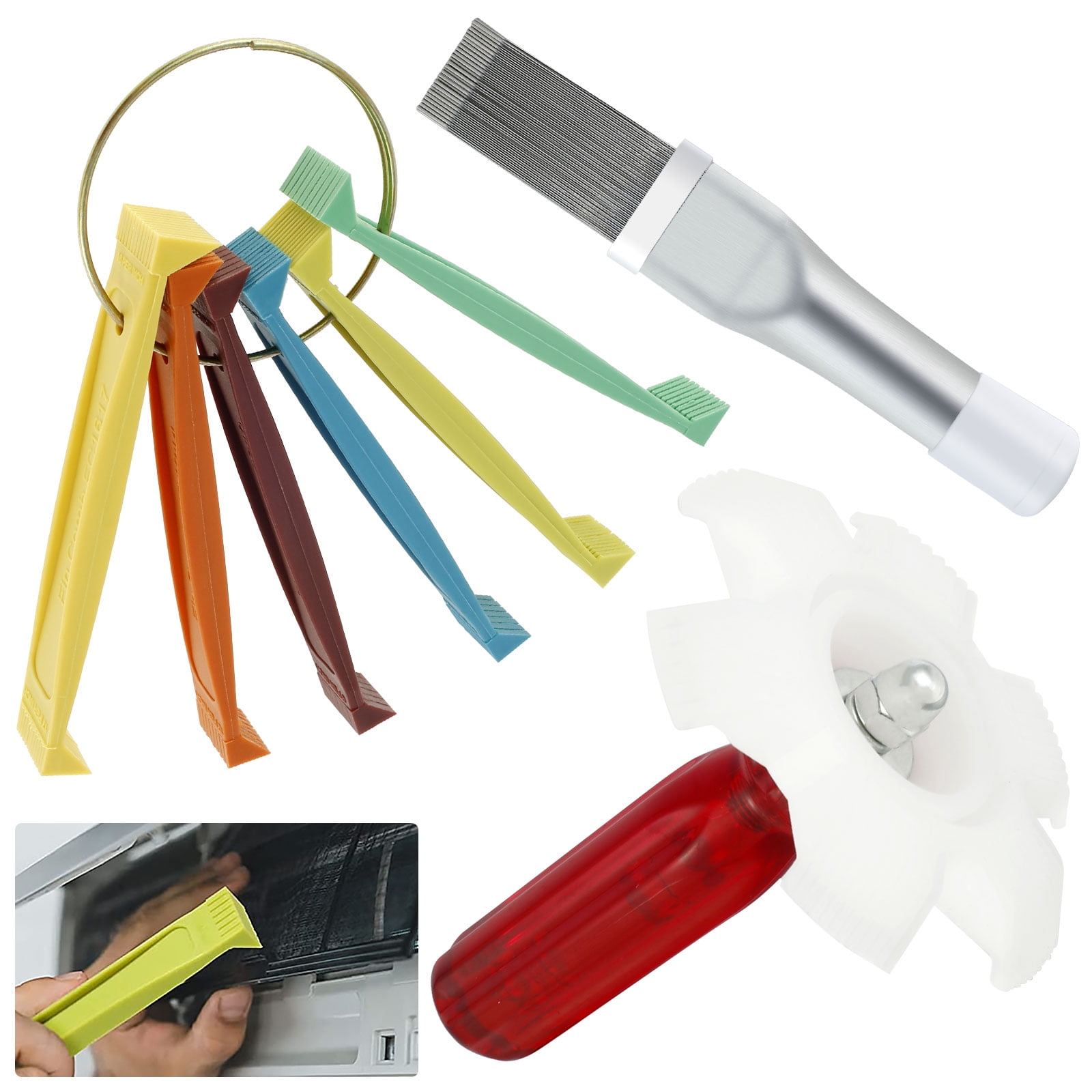 3Pcs Air Conditioner Fin Cleaner Set Colorful Air Conditioner Cleaning