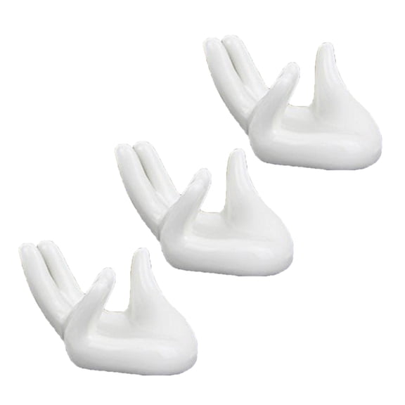 3Pcs Air Plant Holder Cute Ceramics Mini Hand Shape Stand Small Container Pots Plant Decorative Decors for Desk Table
