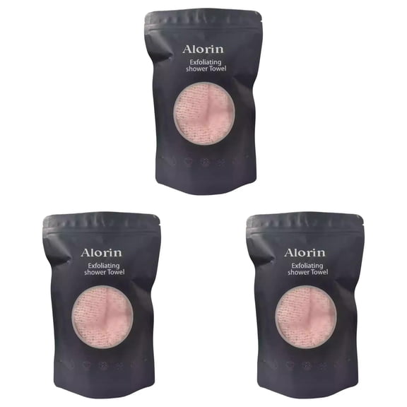 3Pcs Alorin's Exfoliating Shower Towel – Spa-Quality Korean Body Scrubber Towel , Extra-Long 40" Back Scrubber Towel for Glowing Skin, Dual-Sided Bath Washcloth for Men & Women