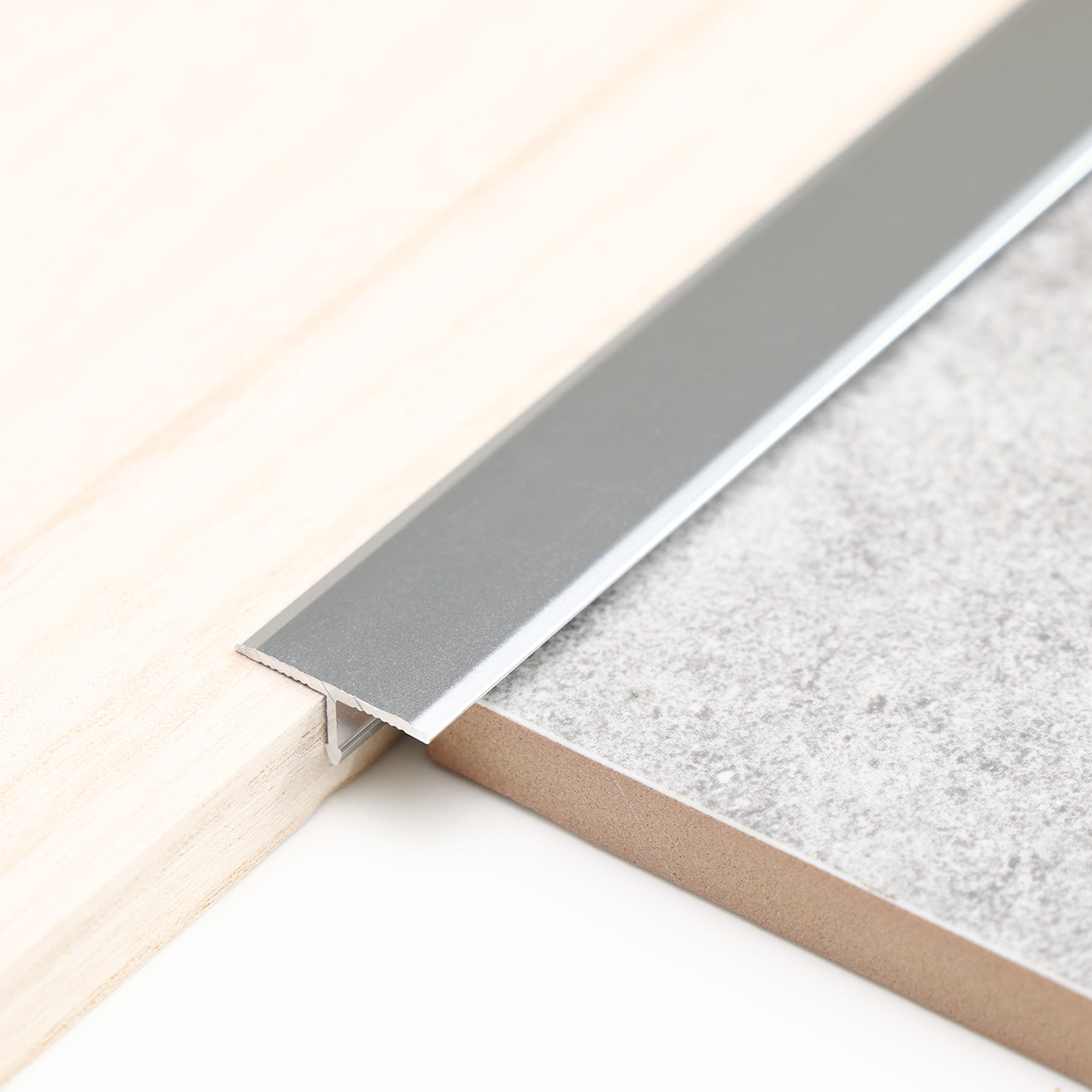 Worktop joining strip corner joint silver finish 40mm x 630mm with