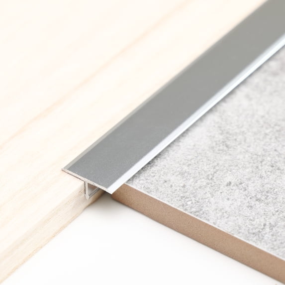3Pcs Aluminum T Molding Trim & Floor Transition Strips, Flat Divider Strip for Door Threshold and Joining Flooring Gaps of Laminate Planks Tile (2.9Ft x 0.8In, Matte Silver)