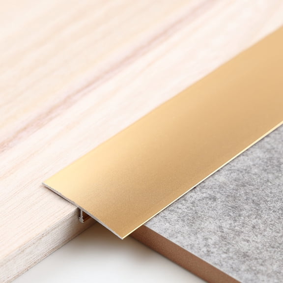 3Pcs Aluminum T Molding Trim & Floor Transition Strips, Flat Divider Strip for Door Threshold and Joining Flooring Gaps of Laminate Planks Tile (2.9Ft x 1.6In, Matte Gold)