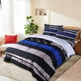 thumbnail image 1 of Beartech 3 Pcs American Flag Bedding Set Queen Size Holiday American Flag Duvet Cover American Flag Quilt Cover BLue Black Gray Stripe Independence Day Decor, 1 of 9