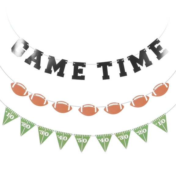 3Pcs American Football Banner Football Bunting American Football Theme Birthday Party Decorations