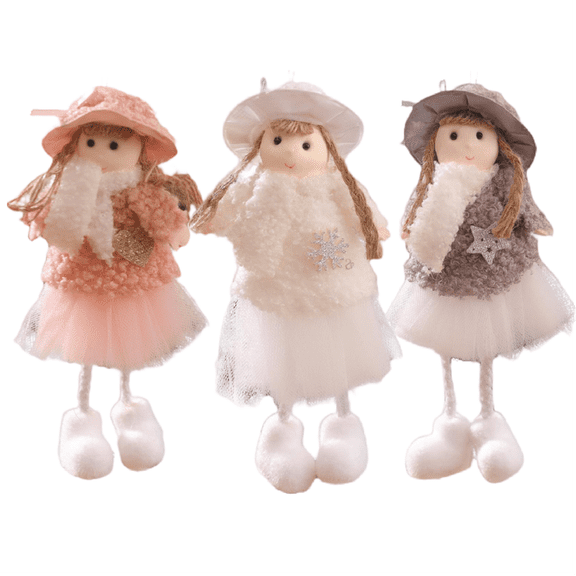 3Pcs Angel Doll Pendants,Christmas Hanging Angel Doll Plush Angel Ornaments for Christmas Party New Year,Birthday,Wedding,Valentine's Day Decoration