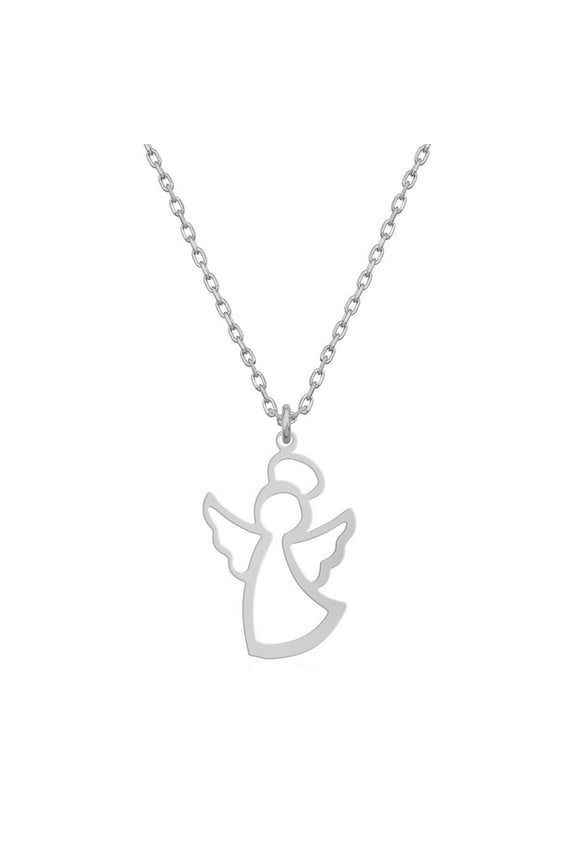 3Pcs Angel Pendant Necklace under $5! kkbbma Angel Pendant Necklace Women, Fashion Guardian Angel Jewelry, Sterling Silver Plated Chain, Gift For Her Birthday Valentine, Dainty Everyday Necklace